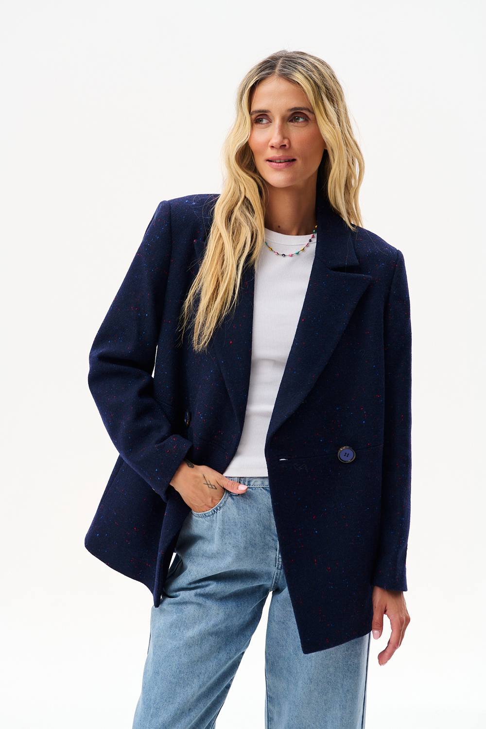 Midnight Splash Wool Blazer