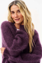 Deep Wisteria Long Mohair Cardigan