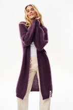 Deep Wisteria Long Mohair Cardigan