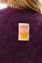 Deep Wisteria Long Mohair Cardigan