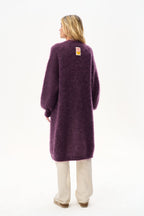 Deep Wisteria Long Mohair Cardigan