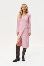 Gentle Blush Knit Midi Dress