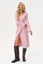 Gentle Blush Knit Midi Dress