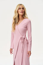 Gentle Blush Knit Midi Dress