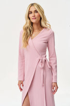 Gentle Blush Knit Midi Dress