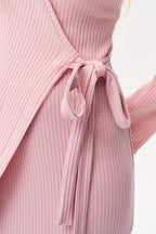 Gentle Blush Knit Midi Dress