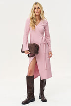 Gentle Blush Knit Midi Dress