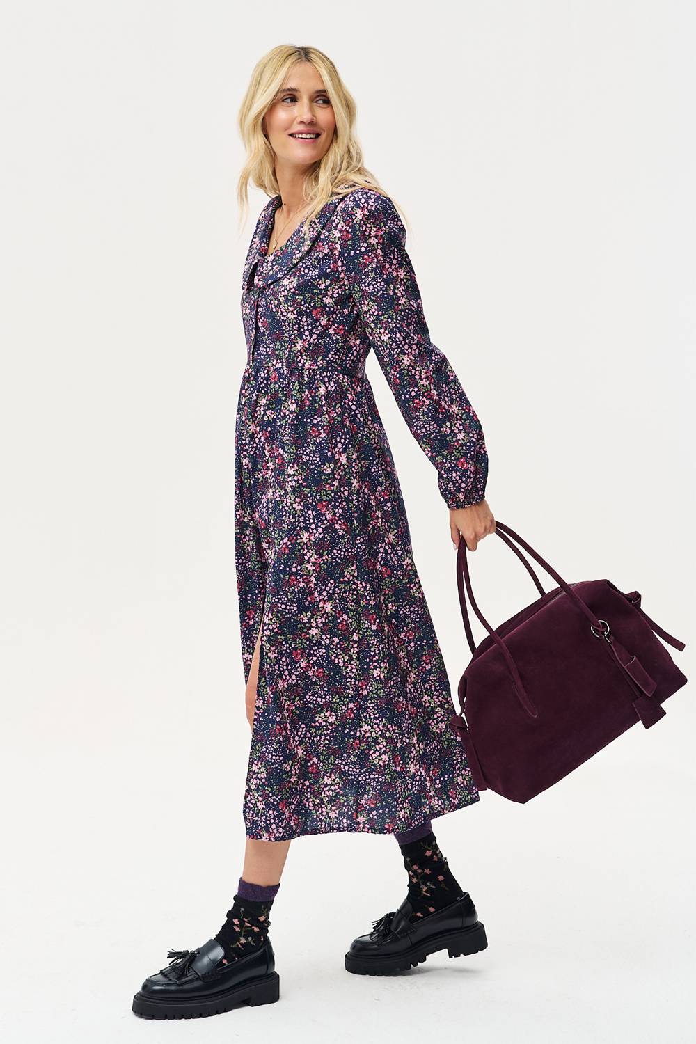 Midnight Garden Midi Dress