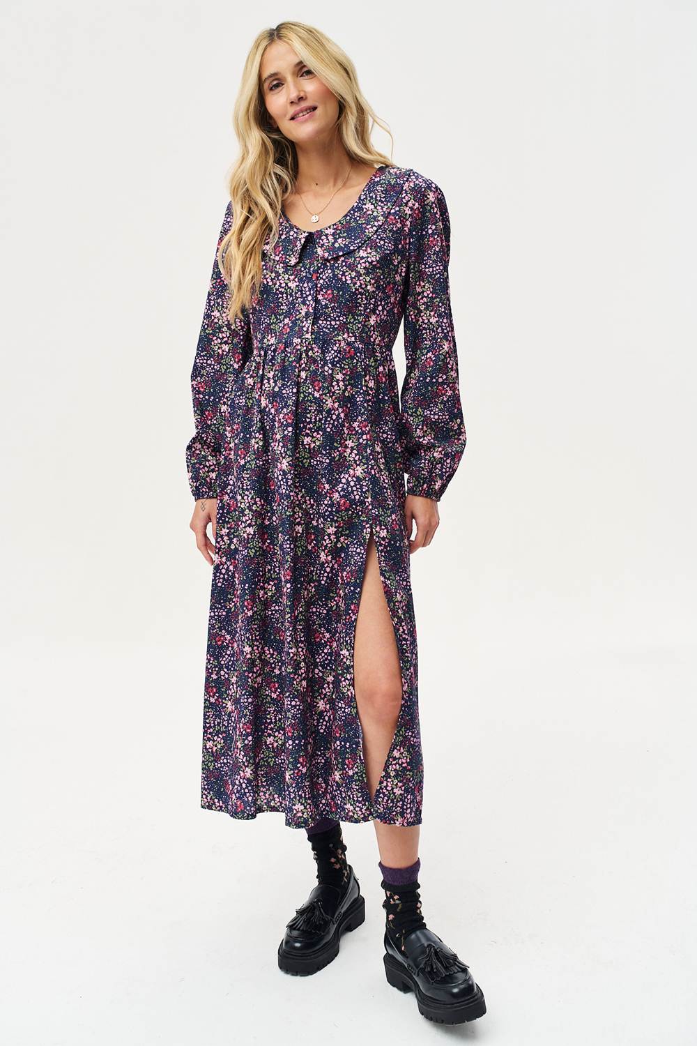 Midnight Garden Midi Dress
