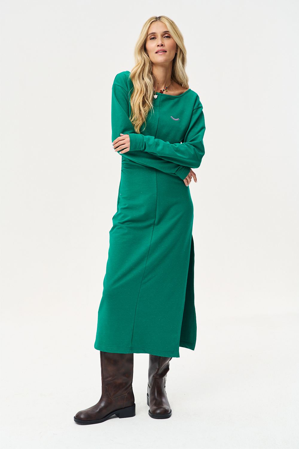 Emerald Hush Knit Dress