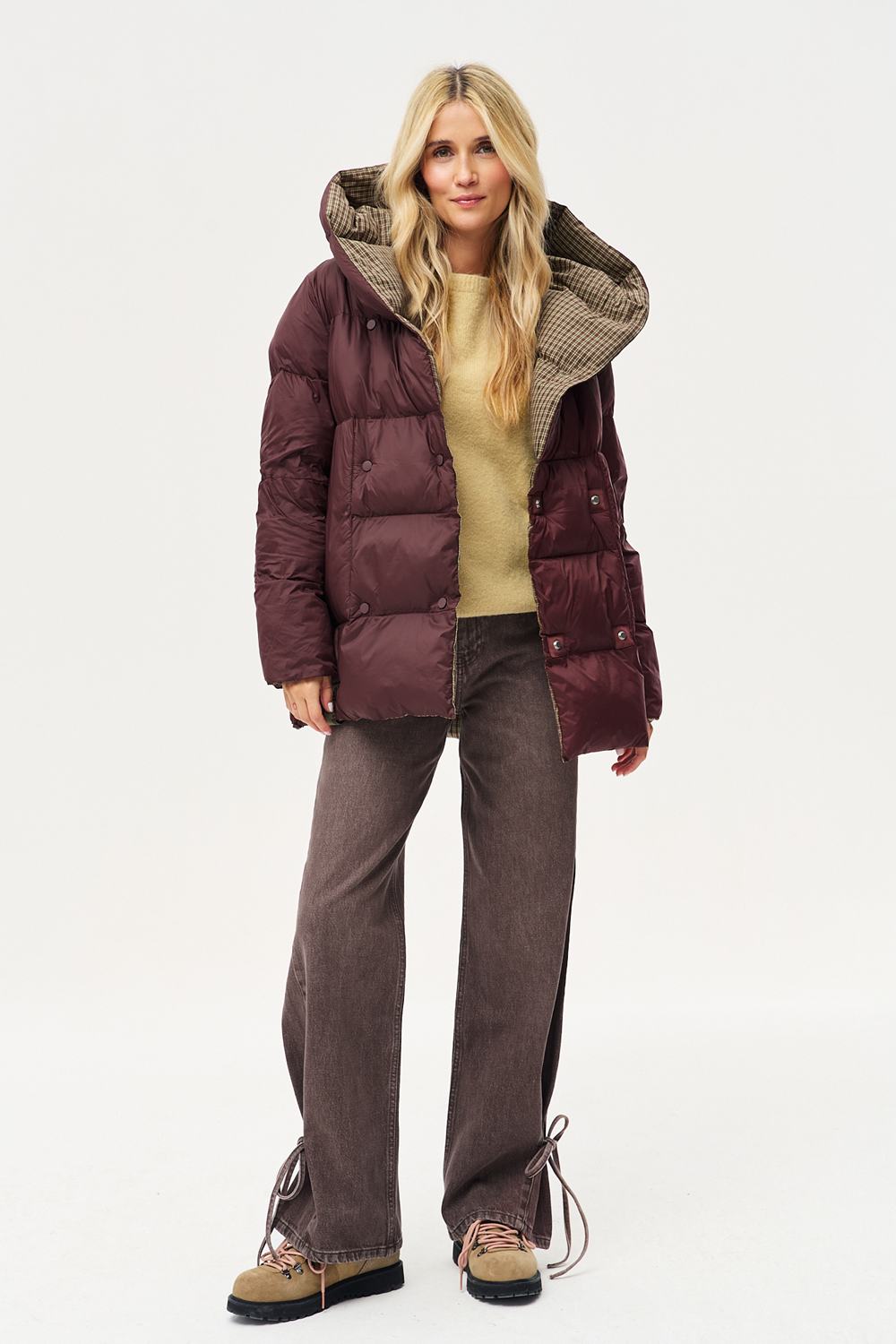 Alaska Moody Plaid Reversible Winter Jacket