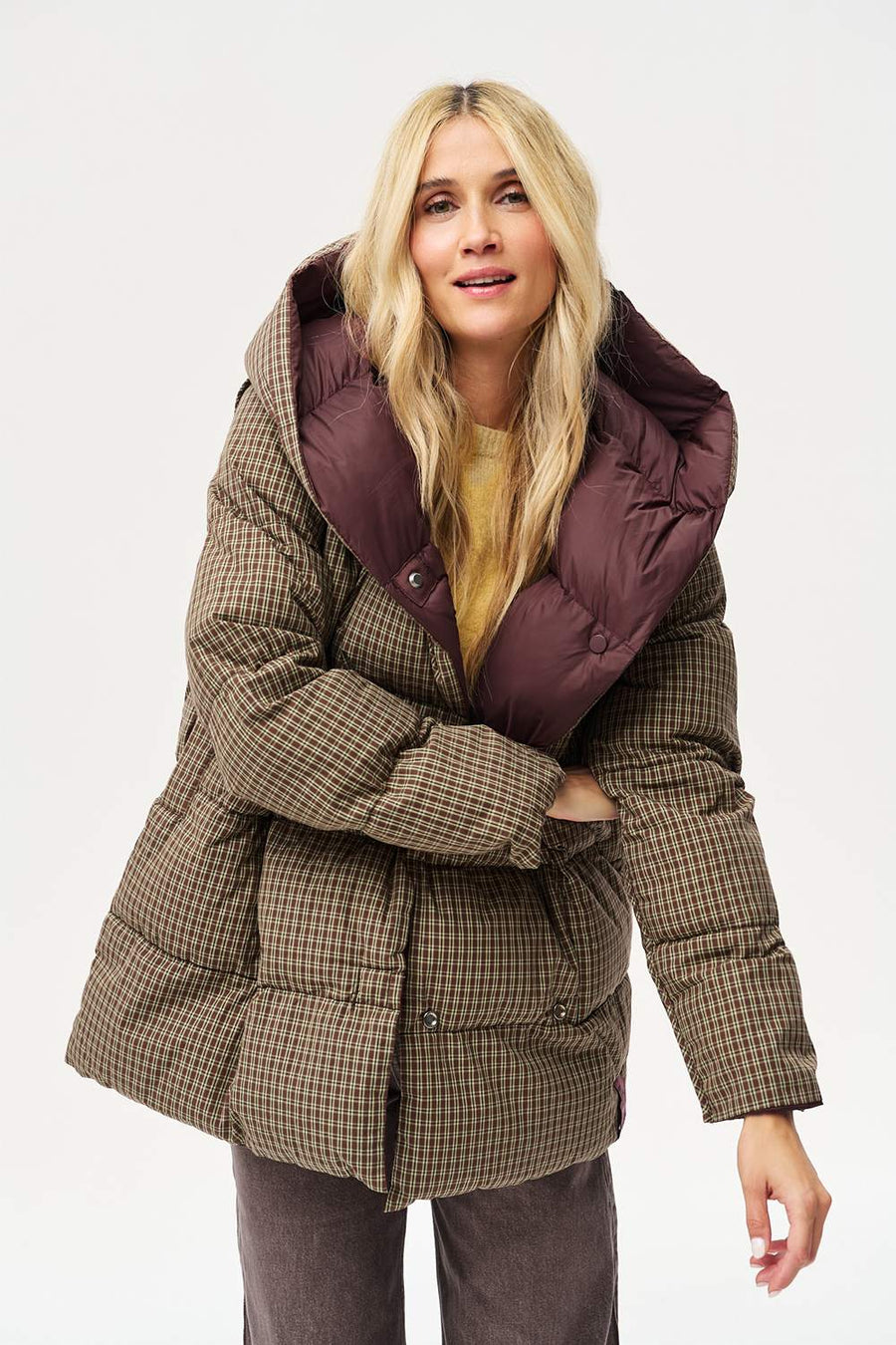 Alaska Moody Plaid Reversible Winter Jacket