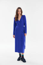 London Blue Strikket Midi Kjole