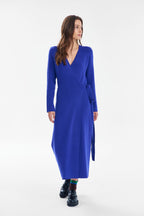 London Blue Strikket Midi Kjole