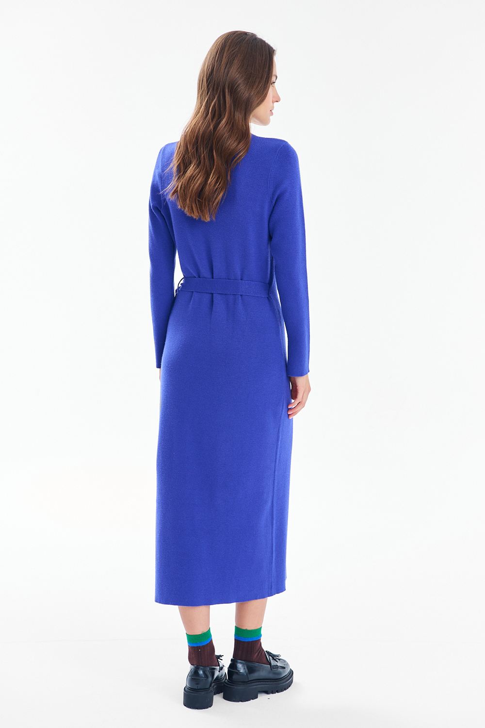 London Blue Strikket Midi Kjole