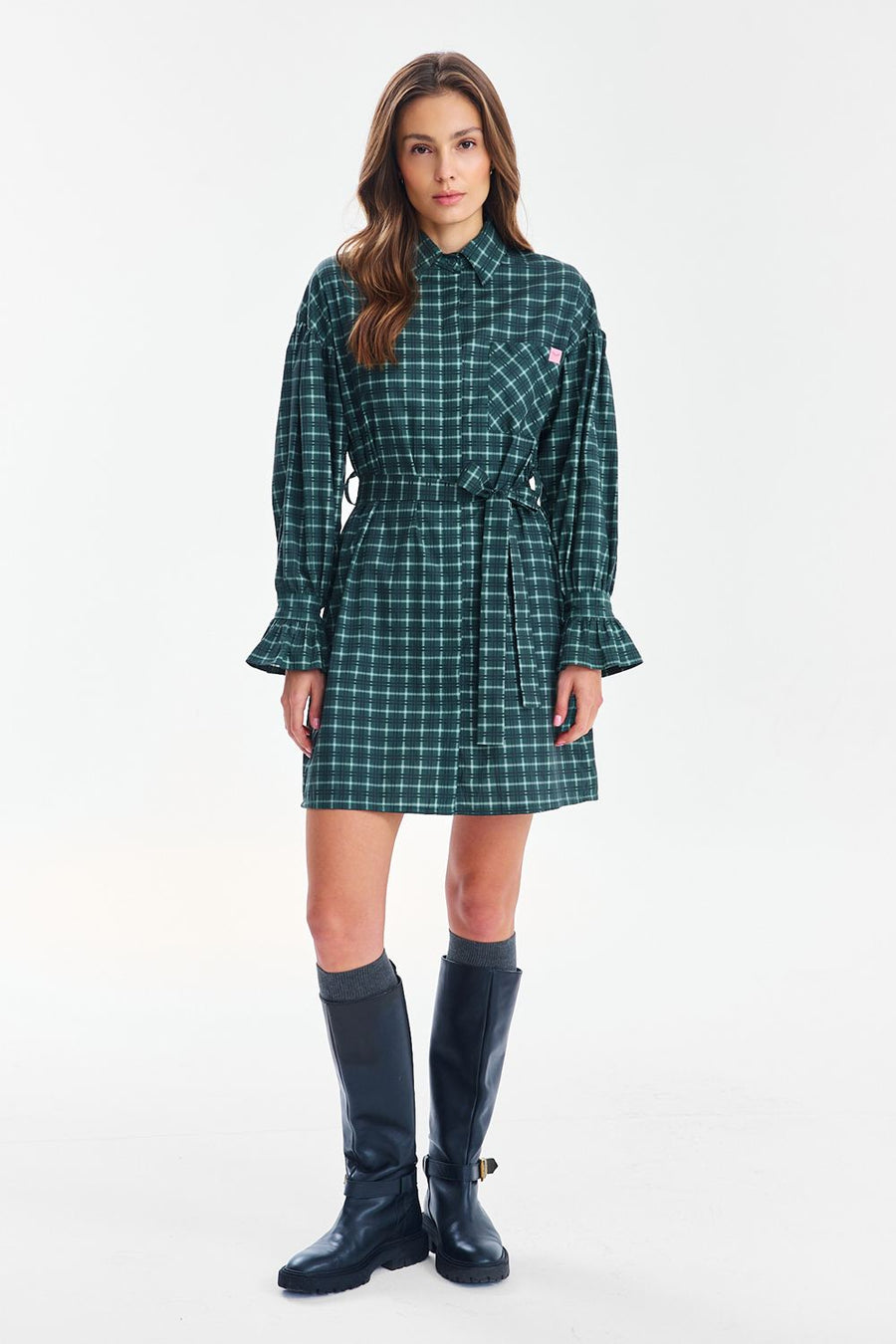 Tartan Rebel mini košeľové šaty