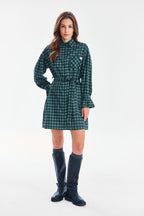 Tartan Rebel mini marškinių suknelė