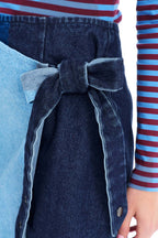 Blue Bow džínsová sukňa s viazaním