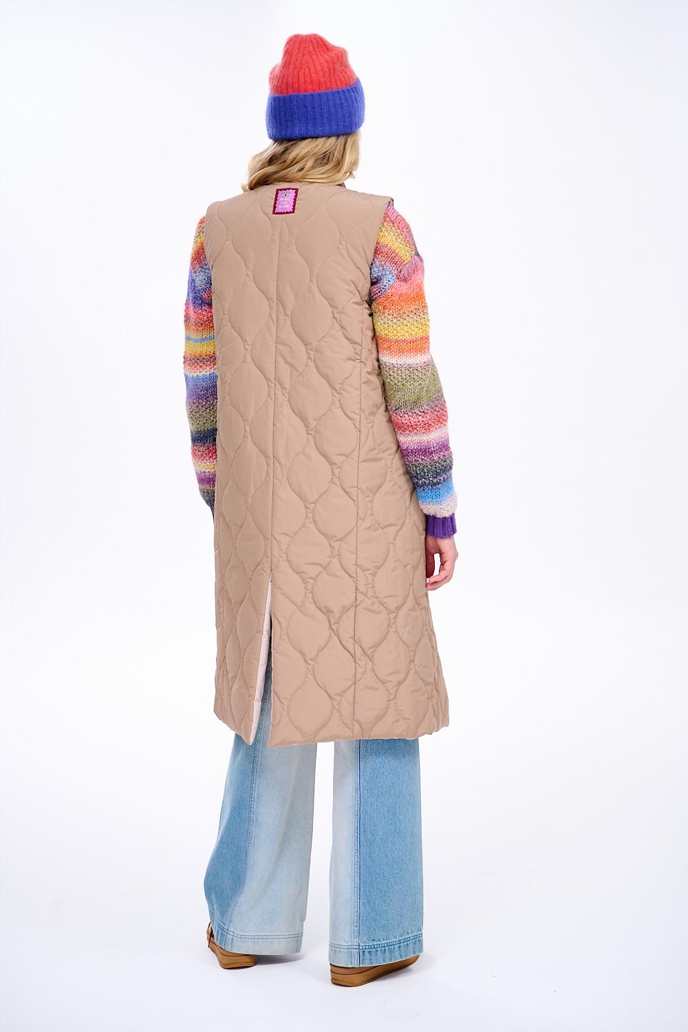 Vestă lungă reversibilă Toffee Maze