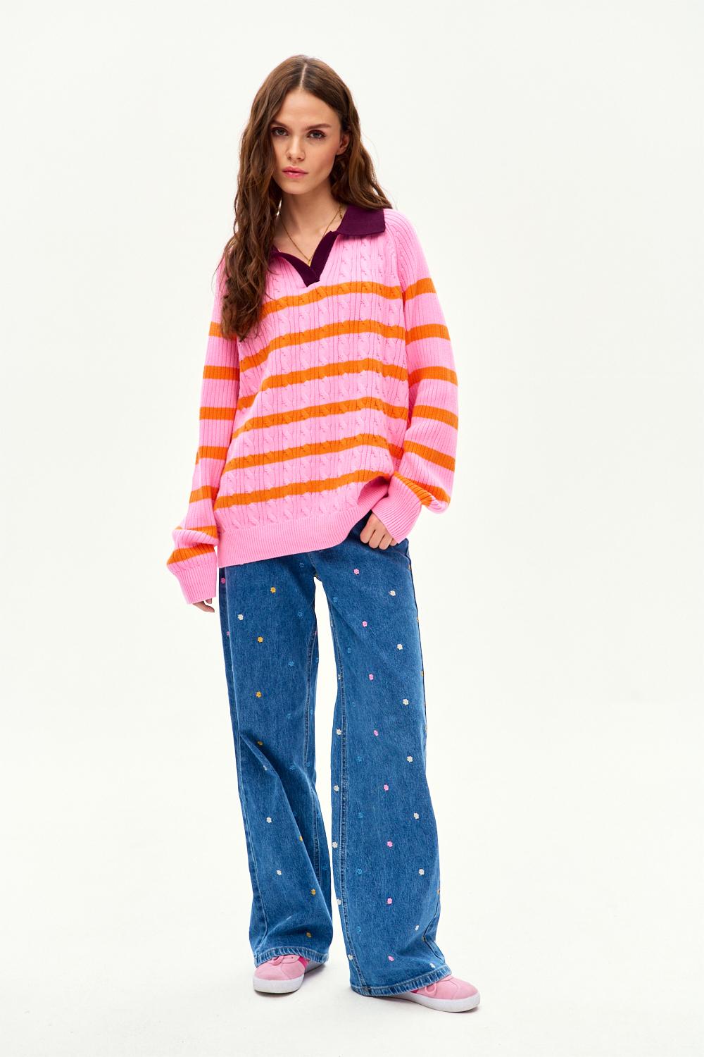 Pink Cloud polo sweater