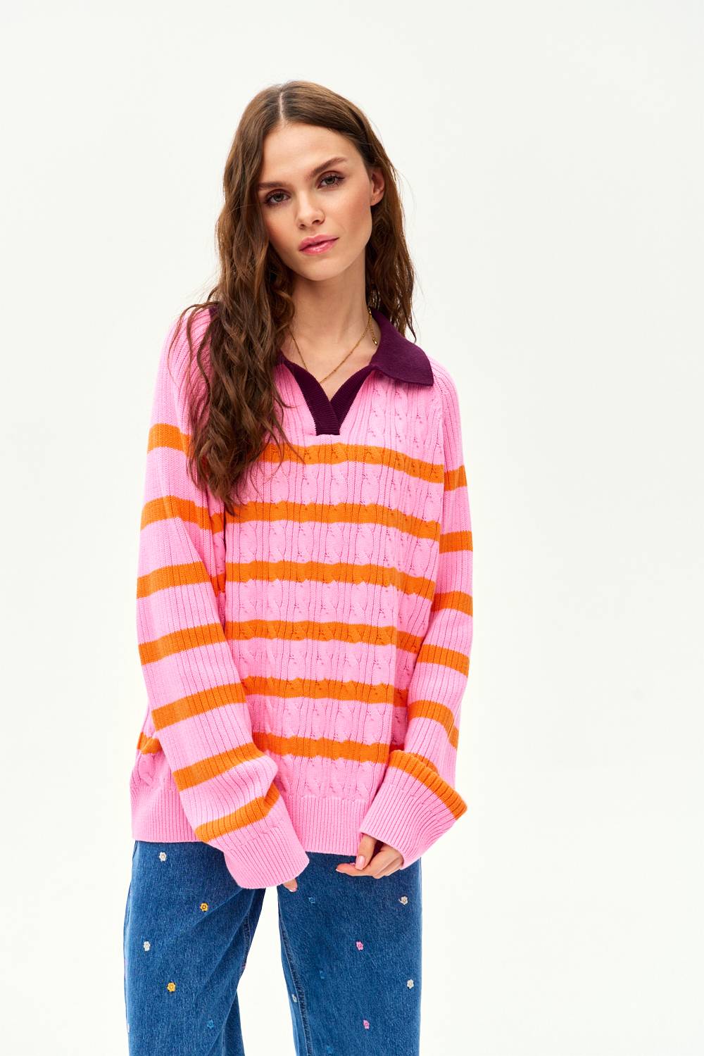 Pink Cloud polo sweater