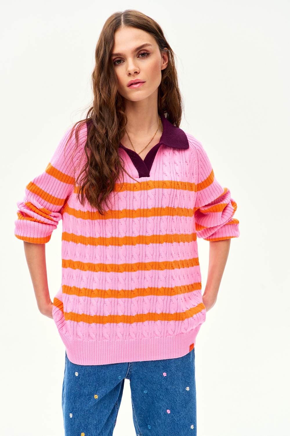 Pink Cloud polo sweater