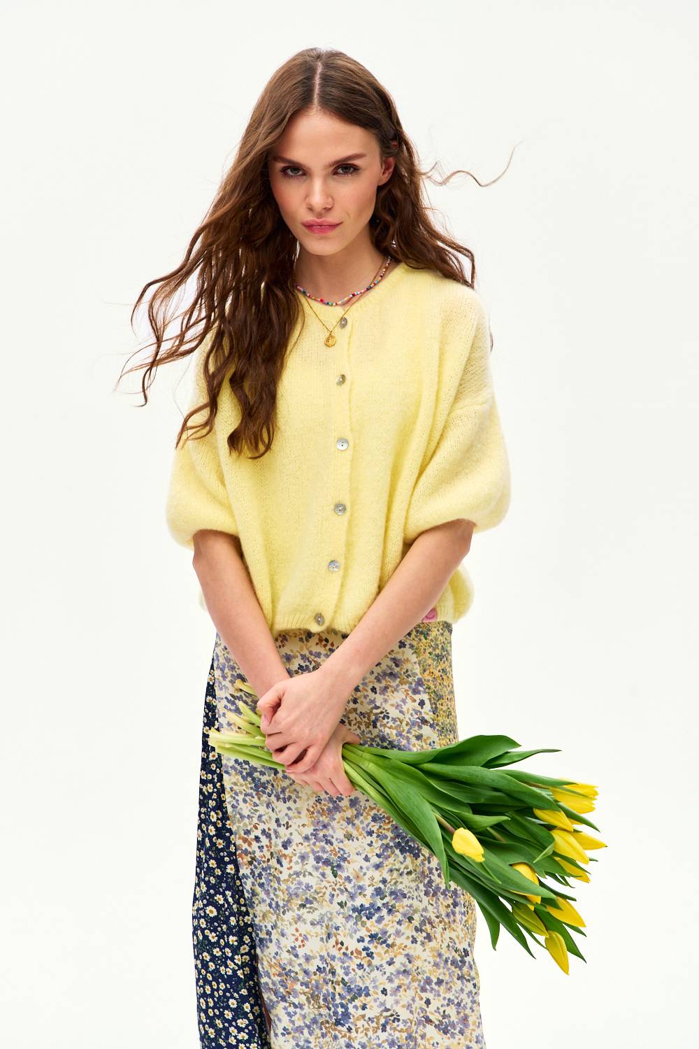 Lemon Pop short-sleeved cardigan