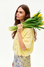 Lemon Pop short-sleeved cardigan