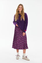 Plum Poetry Midi Skirt