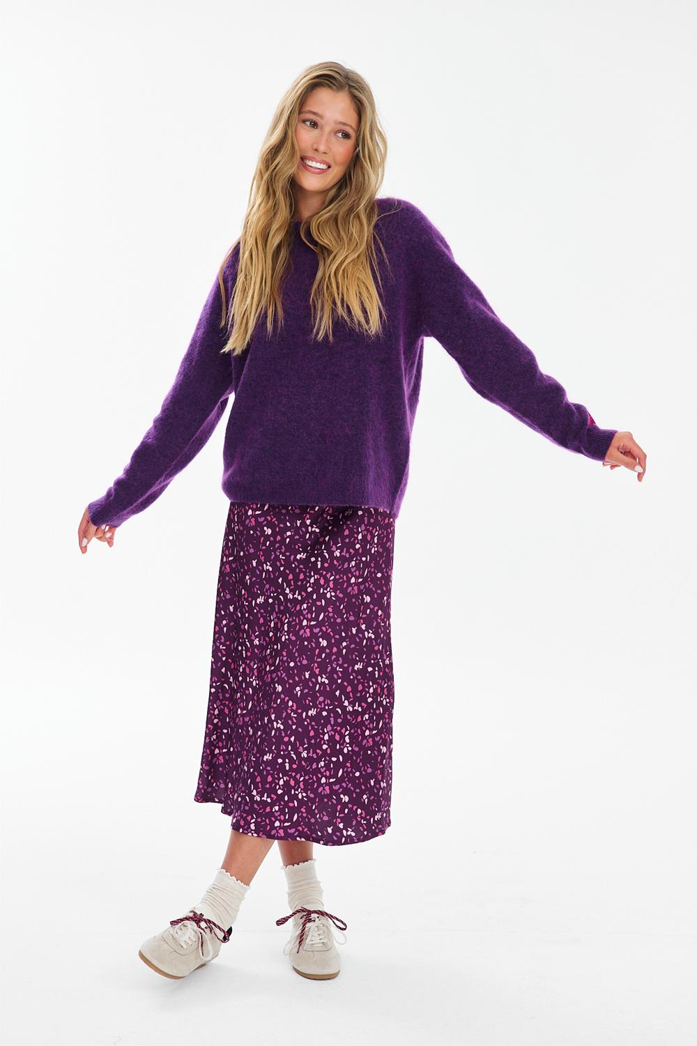 Plum Poetry Midi Skirt