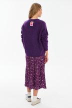 Plum Poetry Midi Skirt