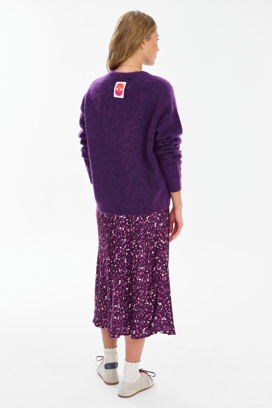 Plum Poetry Midi Skirt