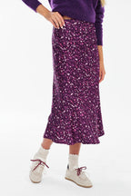 Plum Poetry Midi Skirt