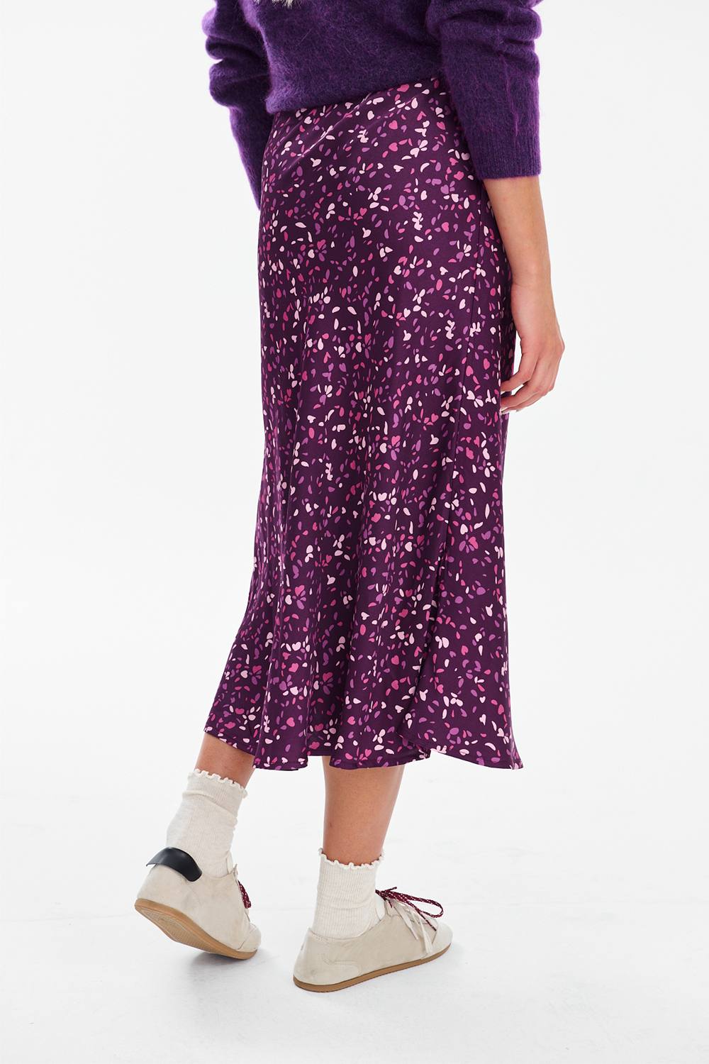 Plum Poetry Midi Skirt