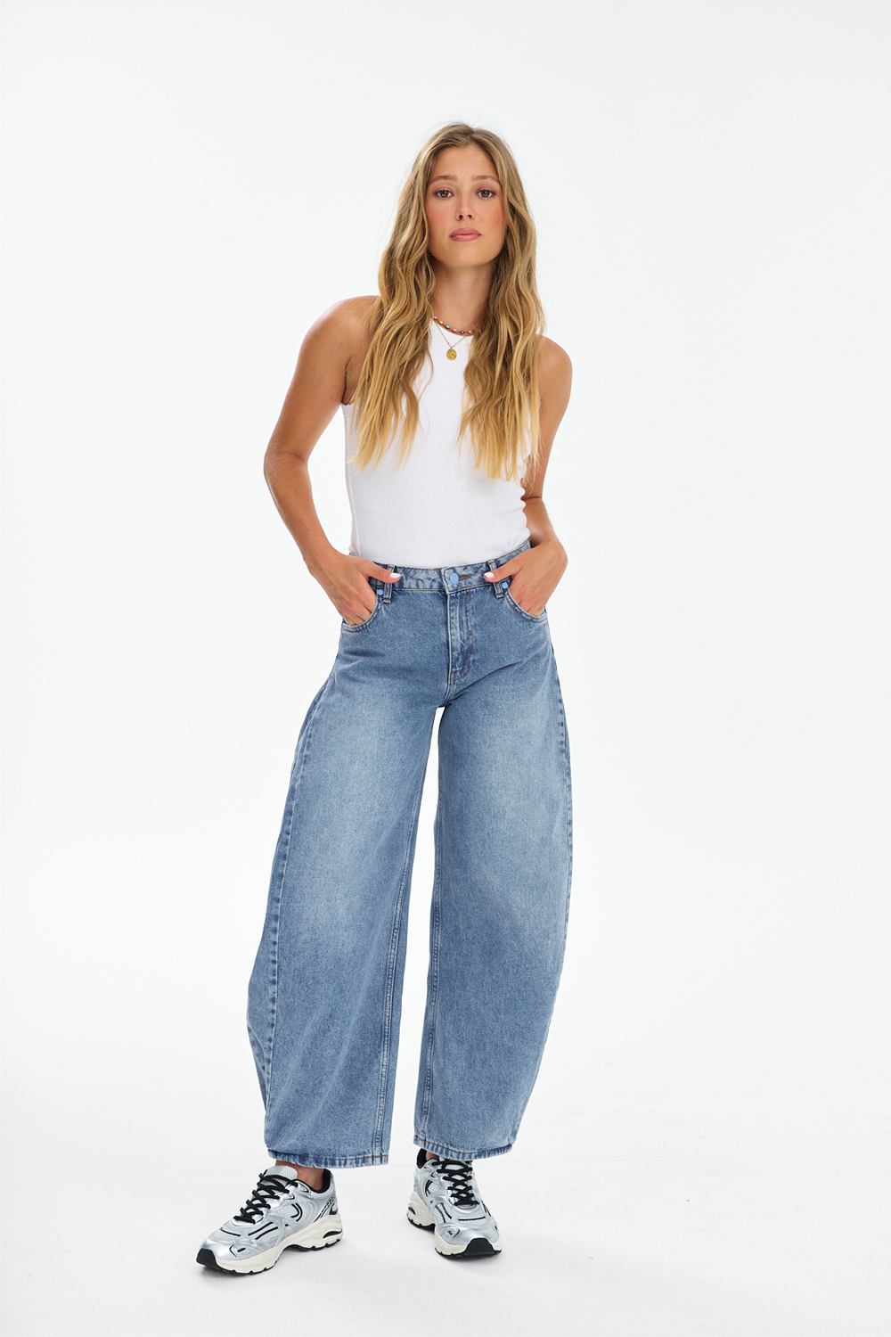 Morning Mist Barrel Jeans