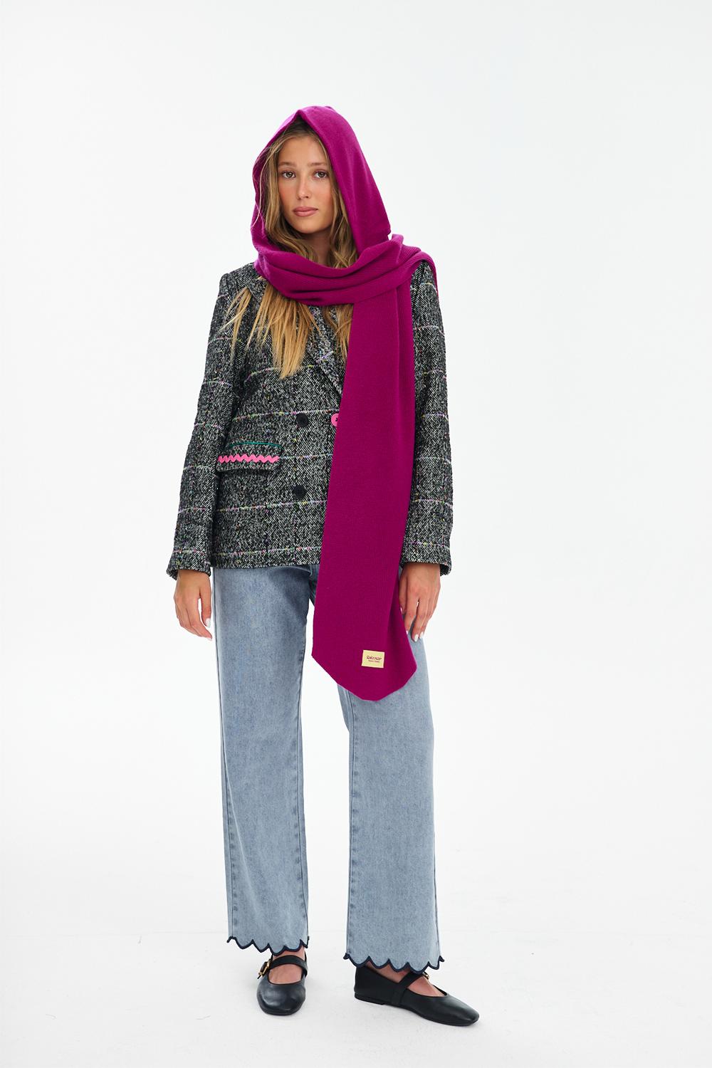 Hoodoo Magenta Hooded Scarf