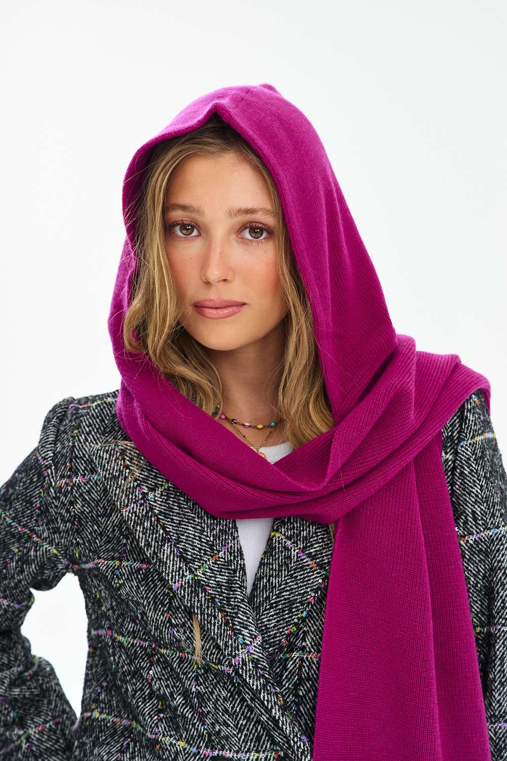 Hoodoo Magenta Hooded Scarf