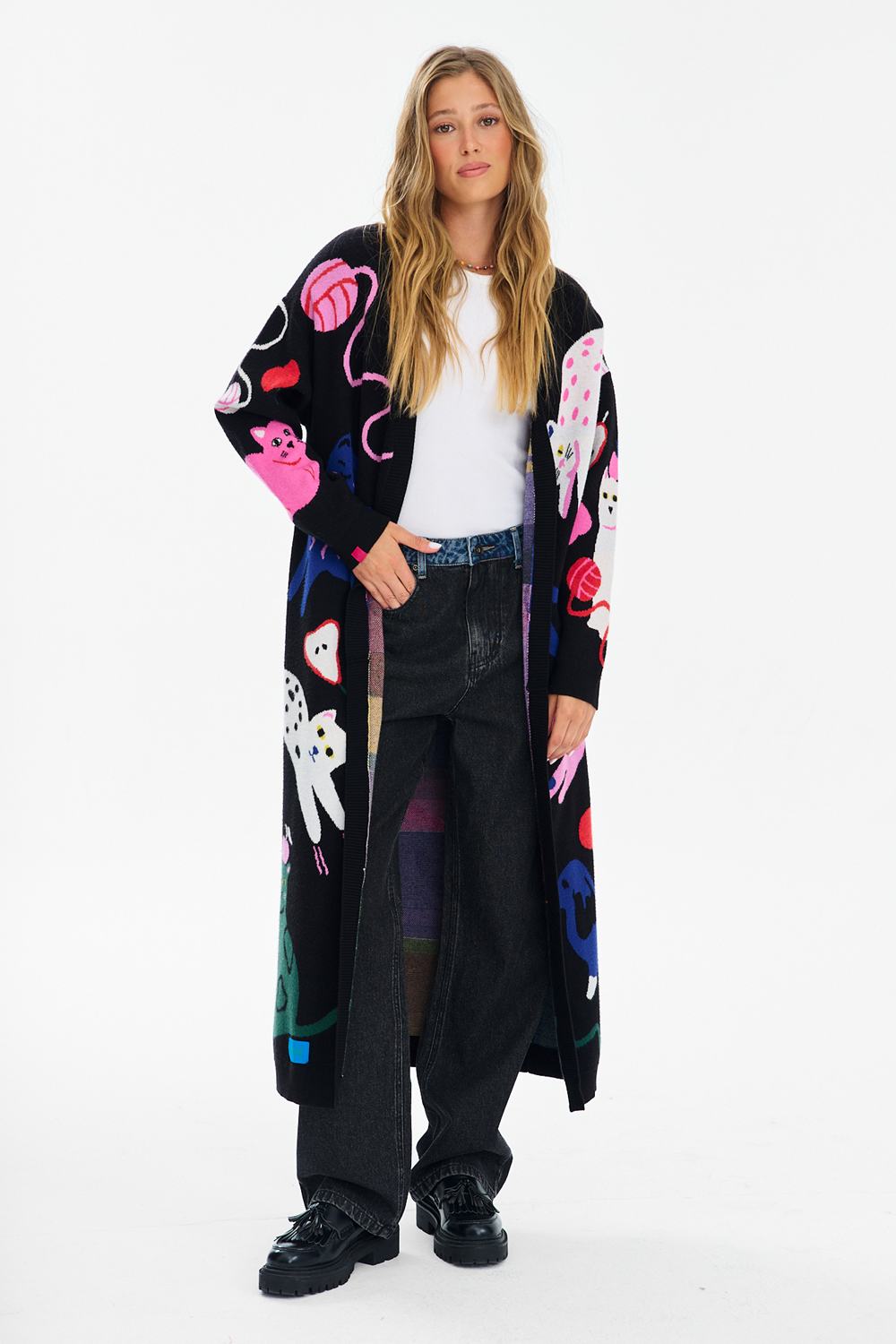 Midnight Paws Long Cardigan
