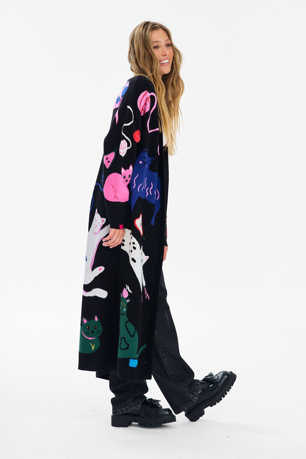 Midnight Paws Long Cardigan