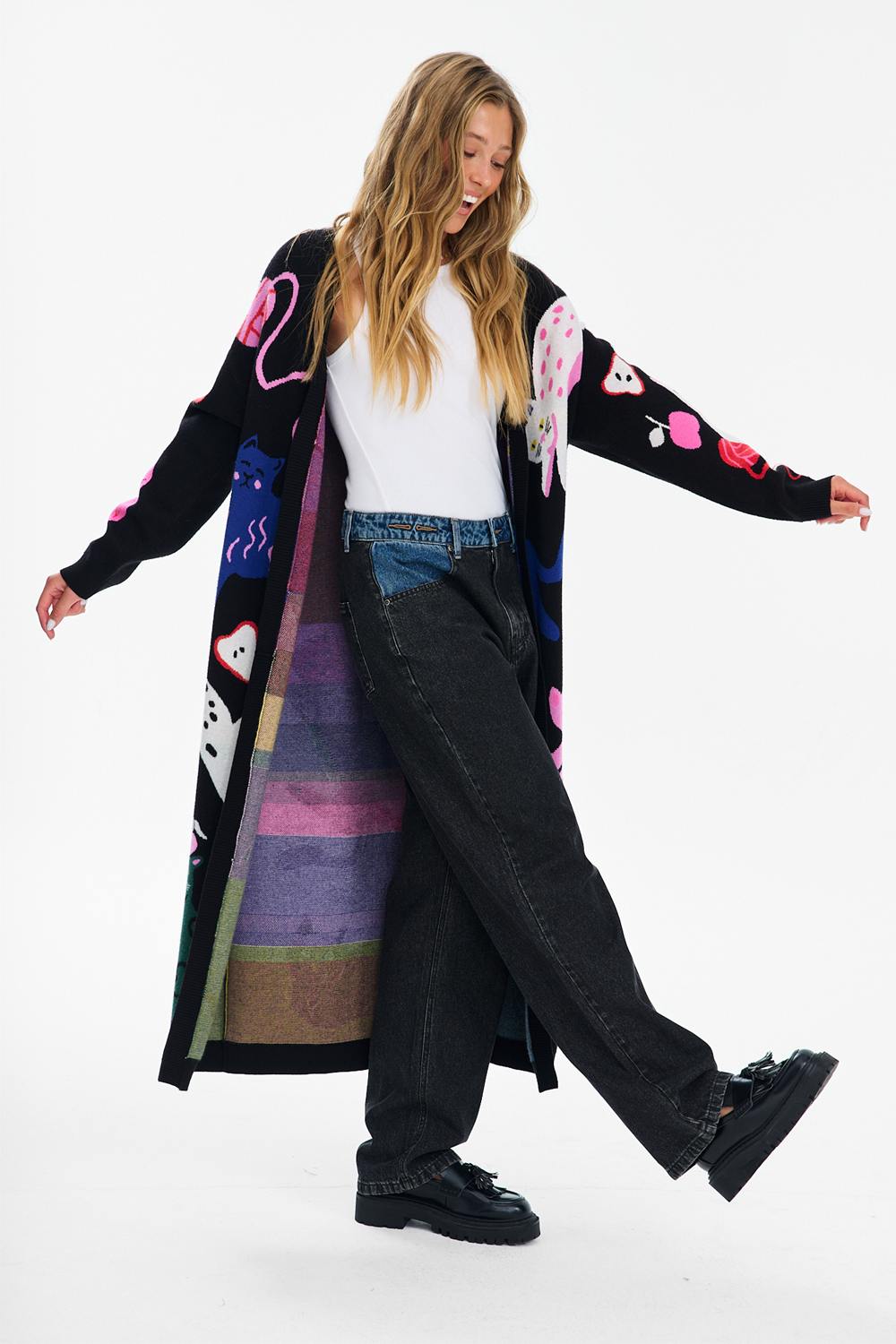 Midnight Paws Long Cardigan