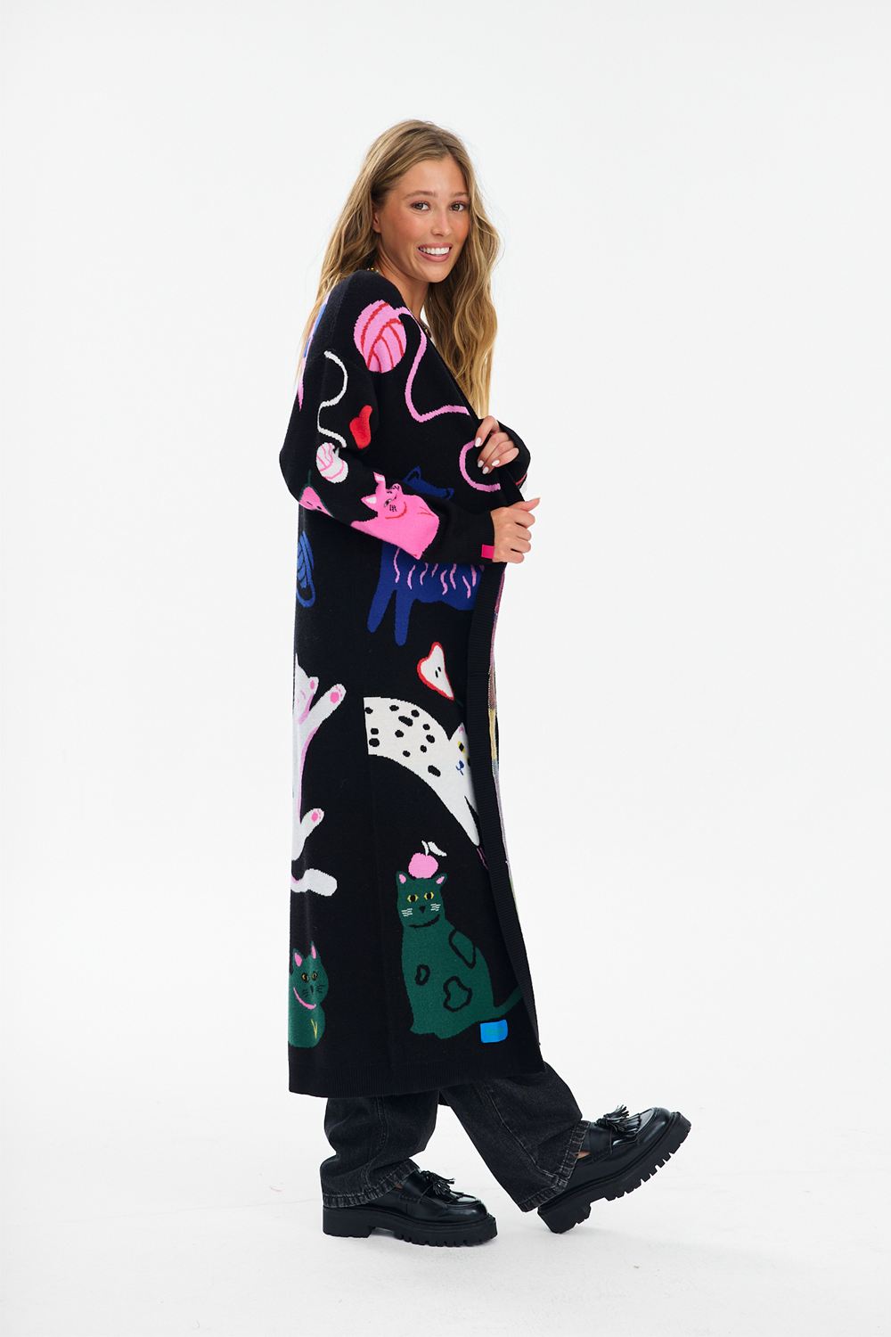 Midnight Paws Long Cardigan