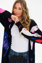 Midnight Paws Long Cardigan