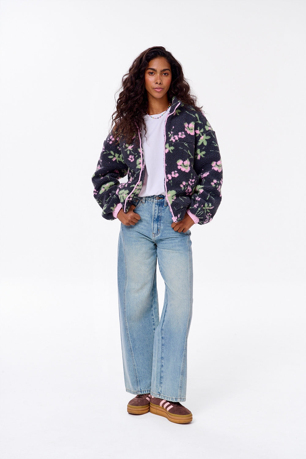 Kuschelige Polar-Gänseblümchen Jacke