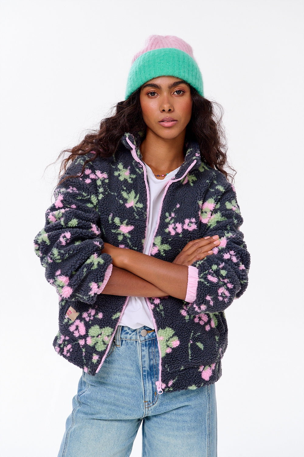 Kuschelige Polar-Gänseblümchen Jacke