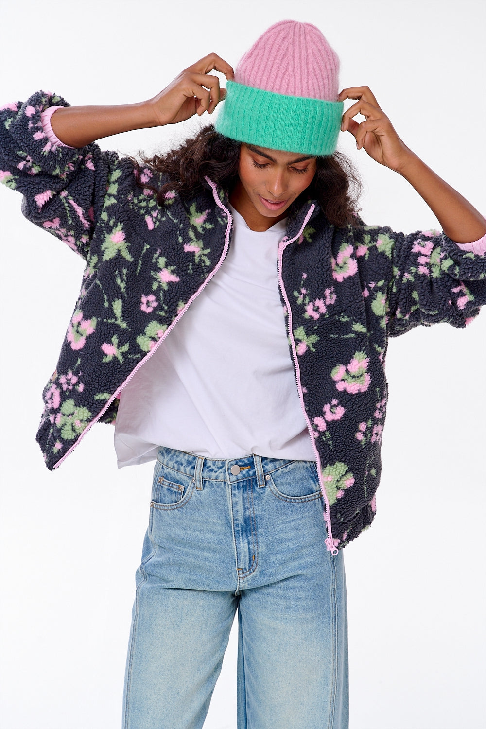 Kuschelige Polar-Gänseblümchen Jacke