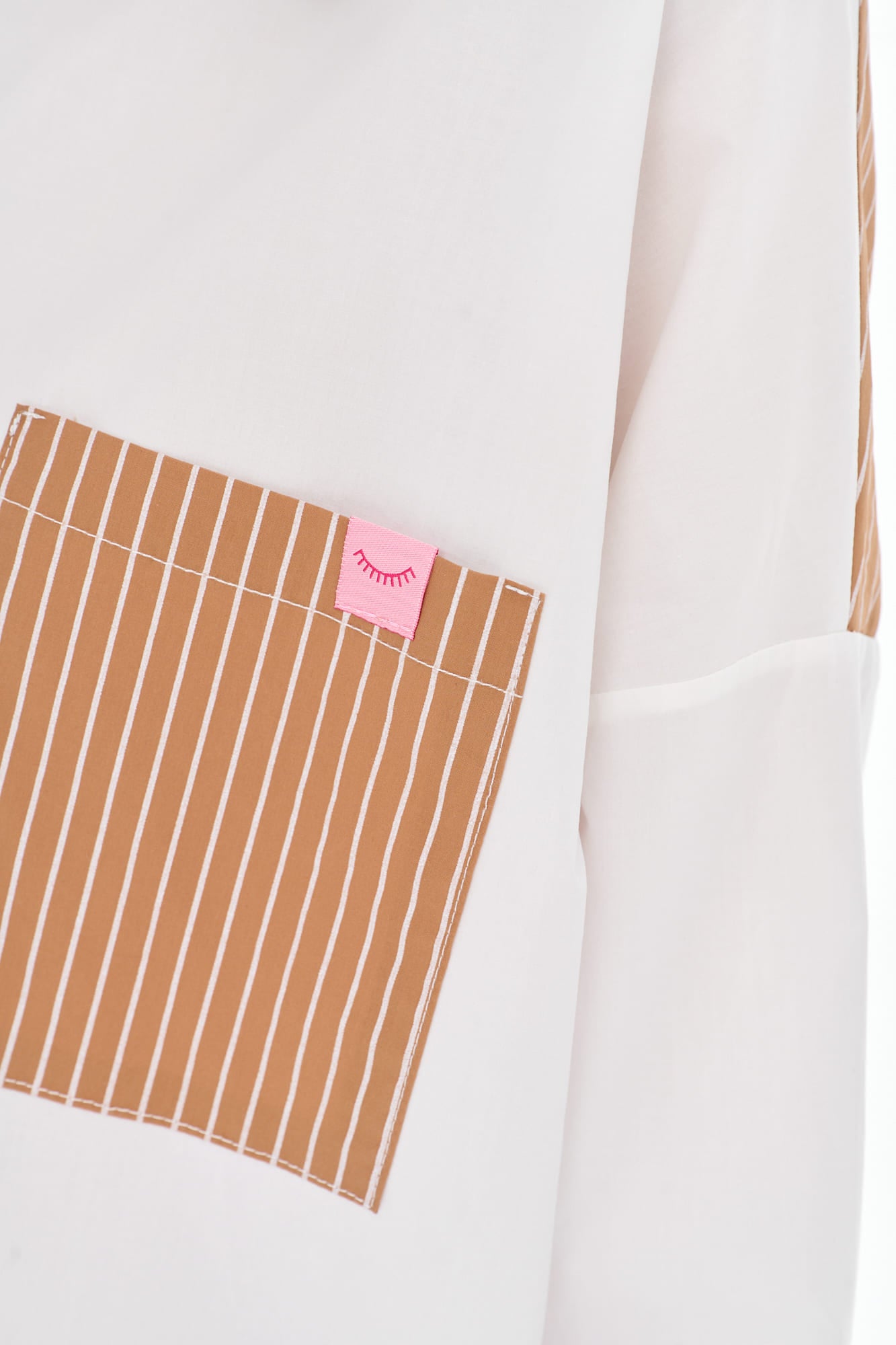 Overhemd van gecombineerde materialen Desert Blush