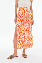 Burning Petals Midi Skirt