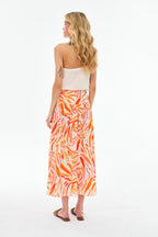 Burning Petals Midi Skirt