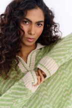 Almost Silence polo sweater with mohair