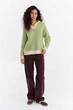 Almost Silence polo sweater with mohair